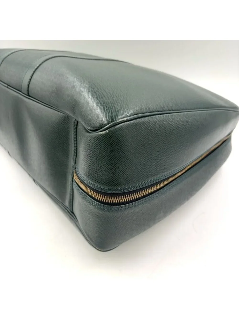 ★SOLD★ Louis Vuitton Elanga Un Posh Taiga Epi Sea Leather Green Boston Bag Gold - Picture 8 of 15